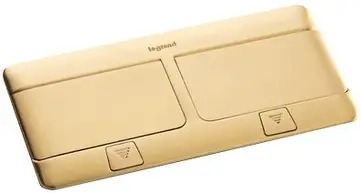 Legrand 8 Module Flush Mounting Brushed Brass Pop Up Box