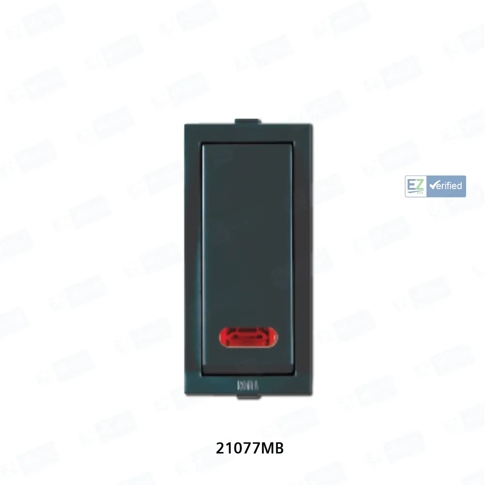 Anchor Roma Classic 21077MB Switch with Indicator 20 Amp 1 Module Black