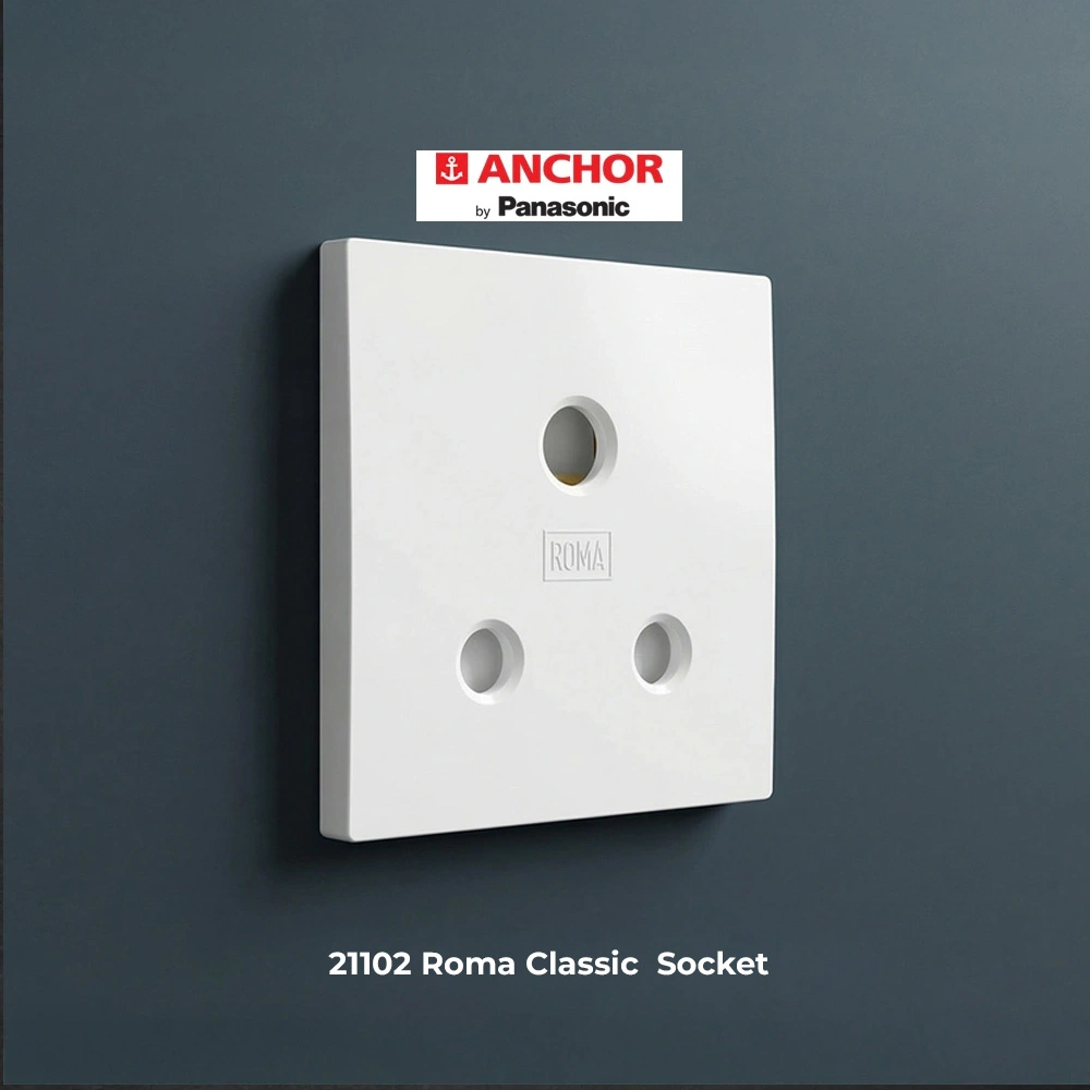 21102 Anchor Roma Classic White 3 Pin Socket
