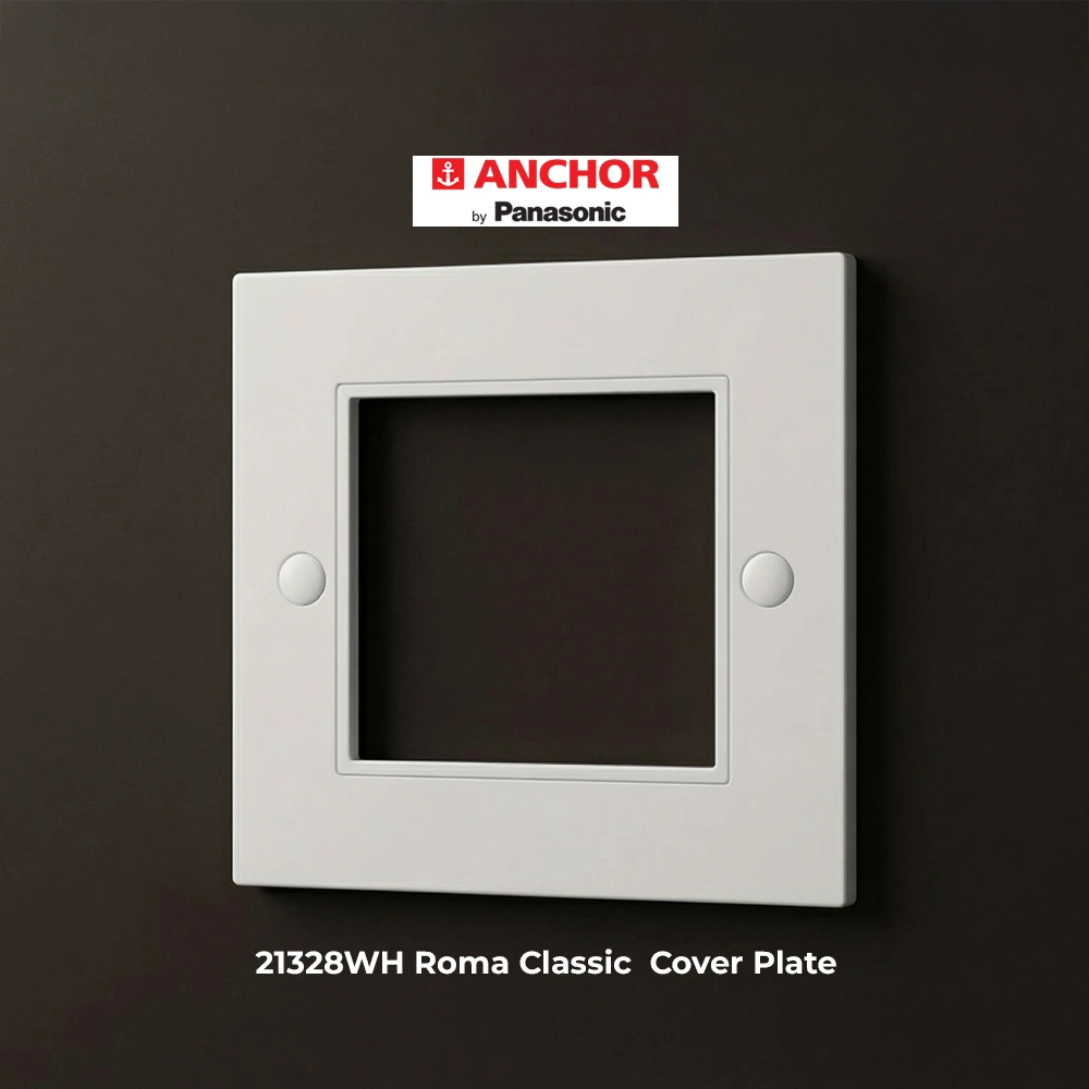 21328WH Anchor Roma Classic Deko 2 Module White Cover Plate