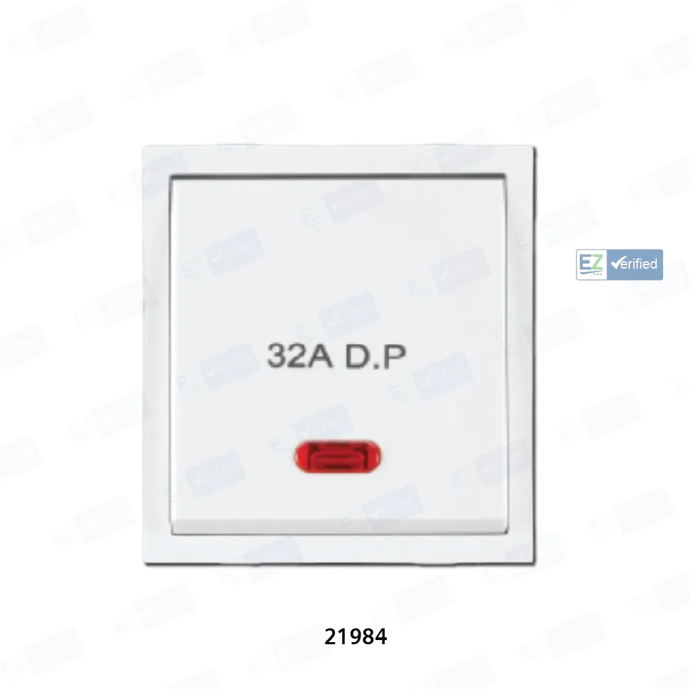 Anchor Roma Classic 21984 Power Switch with Indicator 32 Amp 2 Module s White
