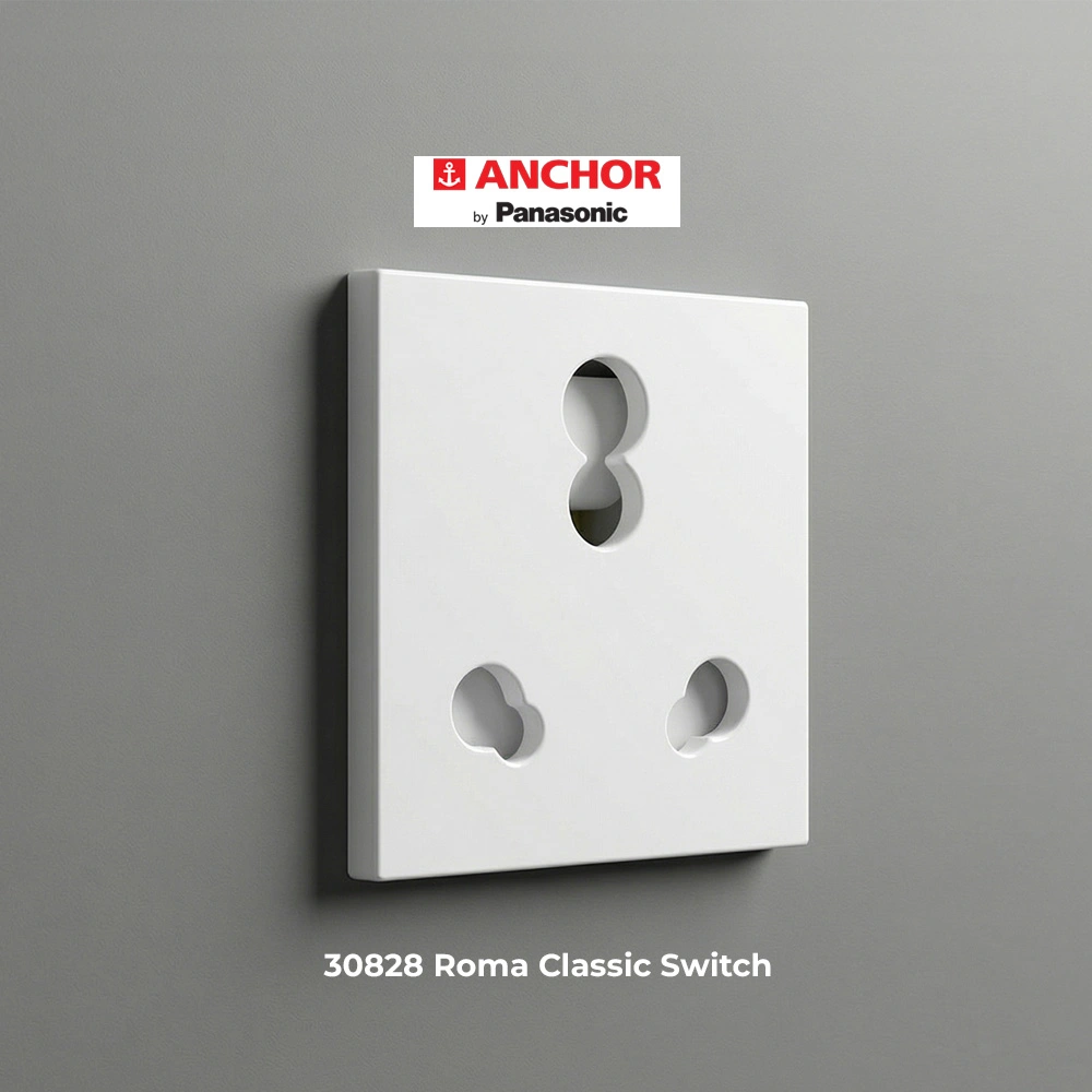 30828 Anchor Roma Classic White 3 Pin Twin Socket
