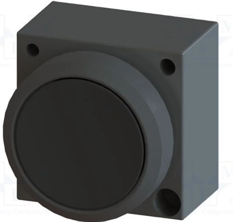 Siemens Sirius ACT 3SB5 Opaque Push Button Actuator 22 mm, Black, Normal Type, With Holder