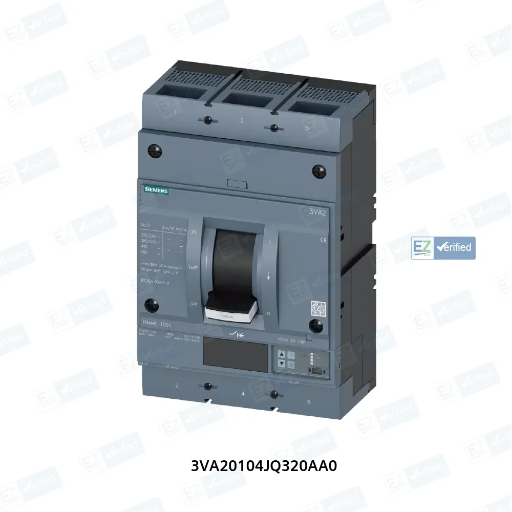 Siemens 3VA 3VA20104JQ320AA0 MCCB 100 Amp 3 Pole 36 kA Electronic / Microprocessor