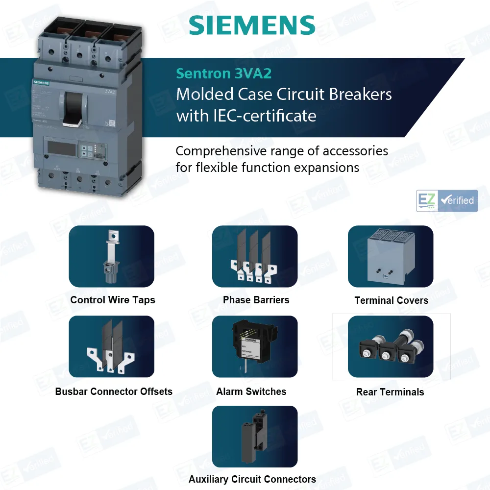 Siemens 3VA2463-5JQ32-0AA0 MCCB, 630Amp, 3 Pole, 55 kA, MicroTrip/ETU