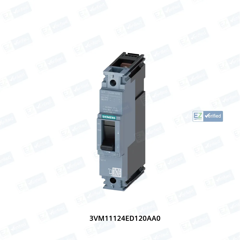 Siemens 3VM 3VM11124ED120AA0 MCCB, 125 Amp, 1 Pole, 36 kA, Fixed Thermal Fixed Magnetic (FTFM)
