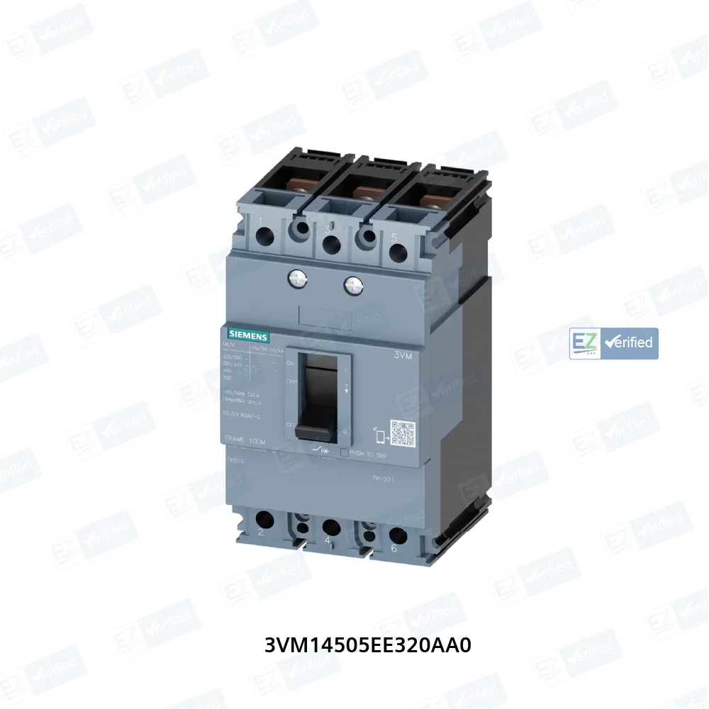 Siemens 3VM 3VM14505EE320AA0 MCCB, 500 Amp, 3 Pole, 55 kA, Adjustable Thermal Fixed Magnetic (ATFM)
