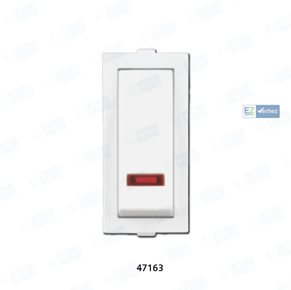 Anchor Rider 47163 Slim Switch with Indicator 16 Amp 1 Module 1 Way White