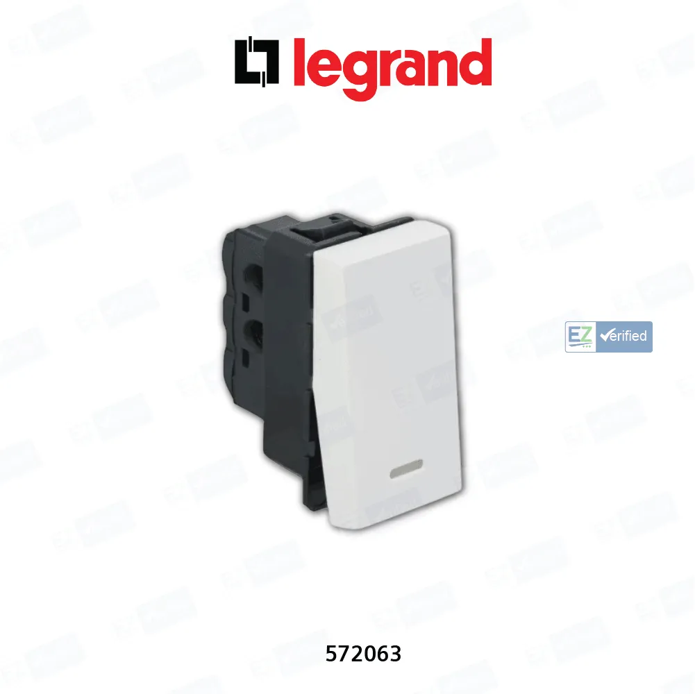 Legrand Arteor 572063 SP Switch with Indicator 20 Amp 1 Module 1 Way White