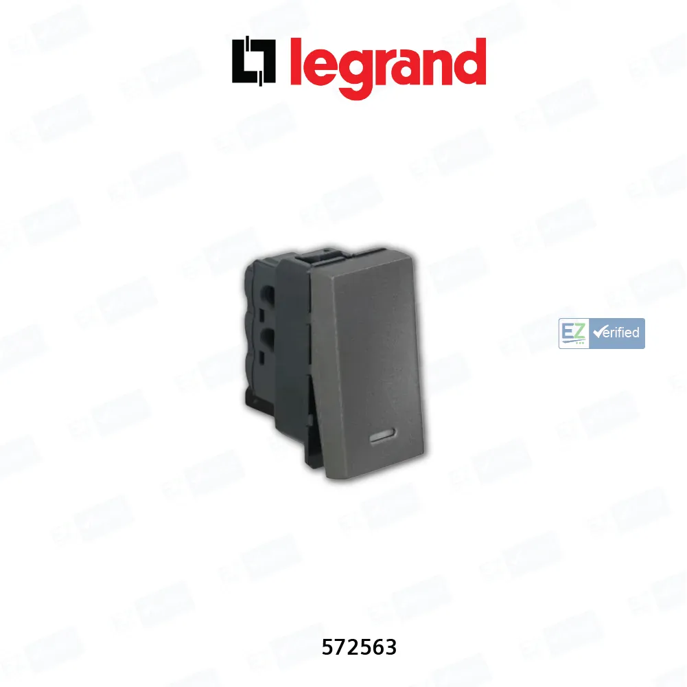 Legrand Arteor 572563 SP Switch with Indicator 20 Amp 1 Module 1 Way Magnesium