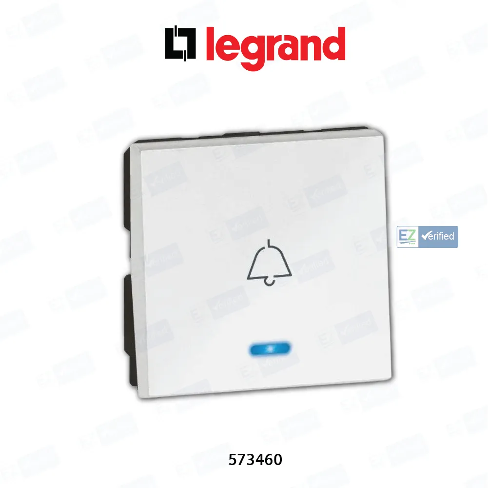 Legrand Arteor 573460 Bell Push Switch with Indicator 6/10 Amp 2 Modules 1 Way White