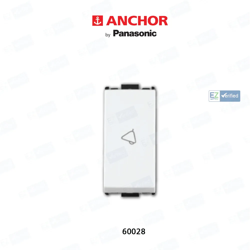 Anchor Woods 60028 SP Bell Push Switch 6/10 Amp 1 Module White