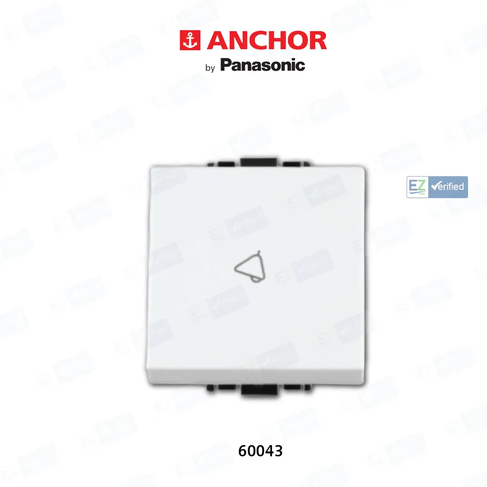 Anchor Woods 60043 SP Bell Push Switch 6/10 Amp 2 Modules White