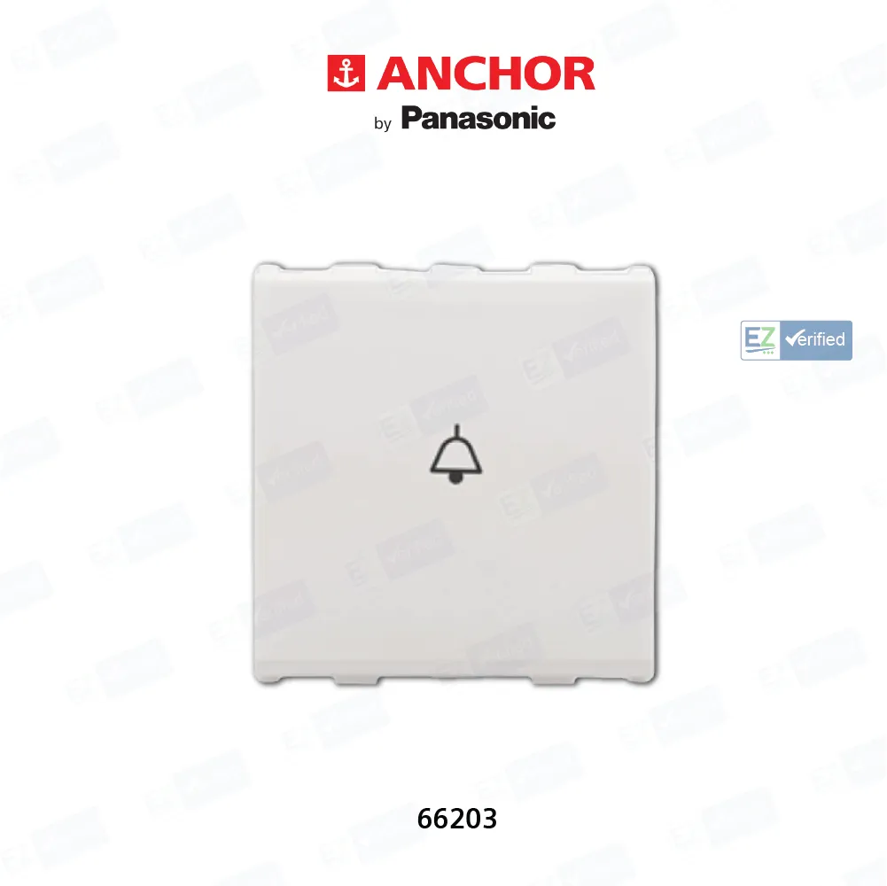 Anchor Roma Urban 66203 Bell Push Switch , 6/10 Amp, 2 Modules, White

