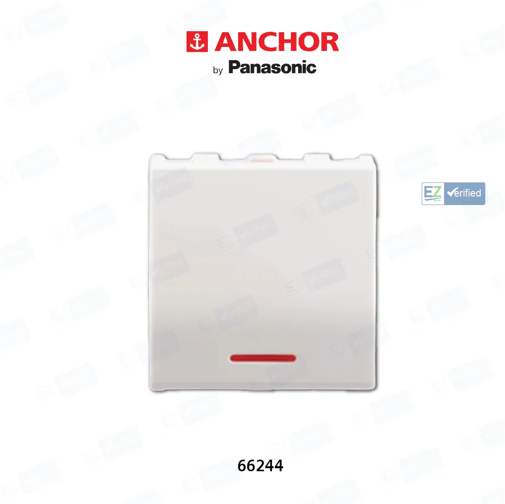 Anchor Roma Urban 66244 Switch with Indicator, 20 Amp, 2 Modules, White
