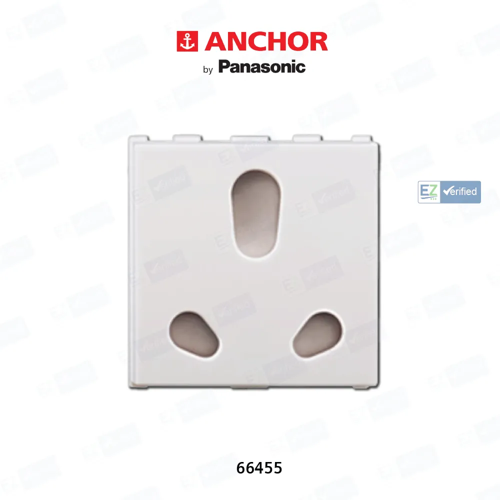 Anchor Roma 66455 Urban Twin Socket With Safety Shutter, 6/16 Amp, 2 Module, White, 3 Pin