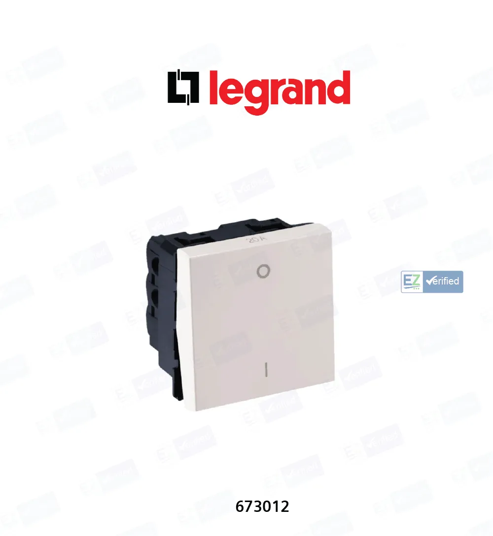 Legrand Myrius 673012 DP Switch  20 Amp 2 Modules  1 Way White