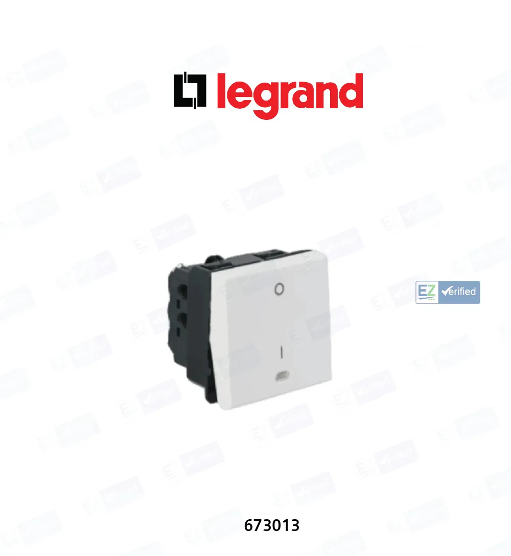 Legrand Myrius 673013 DP Switch with Indicator 20 Amp 2 Modules  1 Way White