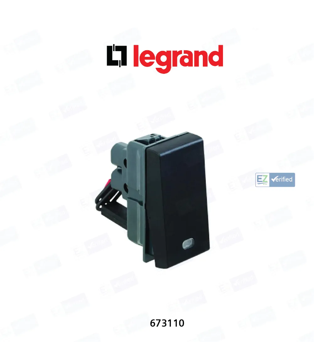 Legrand Myrius 673110 Switch with Indicator 16 Amp 1 Module 1 Way Black