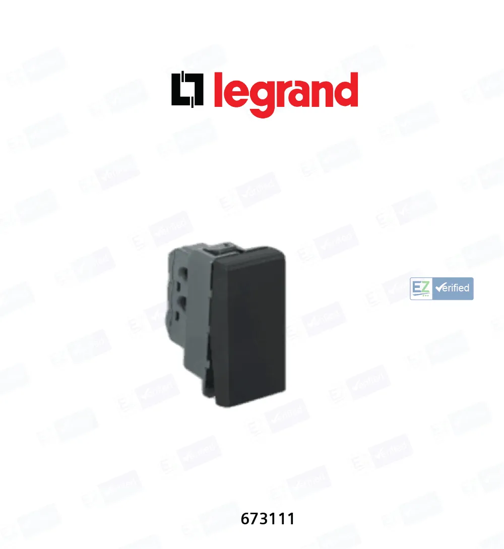 Legrand Myrius 673111 Switch  20 Amp 1 Module 1 Way Black