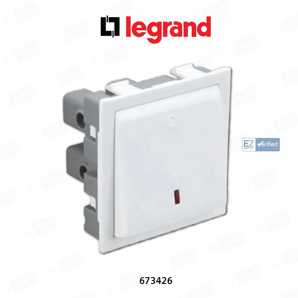 Legrand Britzy White Switch 32 A 2 Module 1 Way With Indicator 6734 26