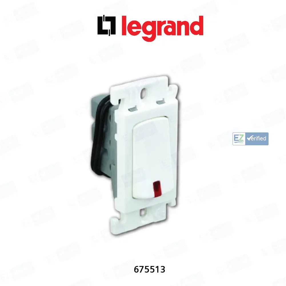 Legrand Mylinc 675513 Switch with Indicator 25 Amp 1 Module White