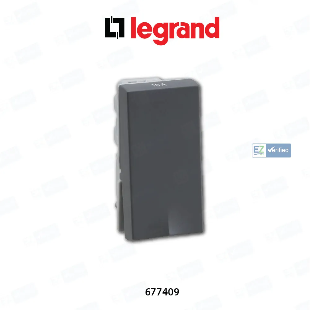 Legrand Lyncus 677409 Switch 16 Amp 1 Module Chic Grey