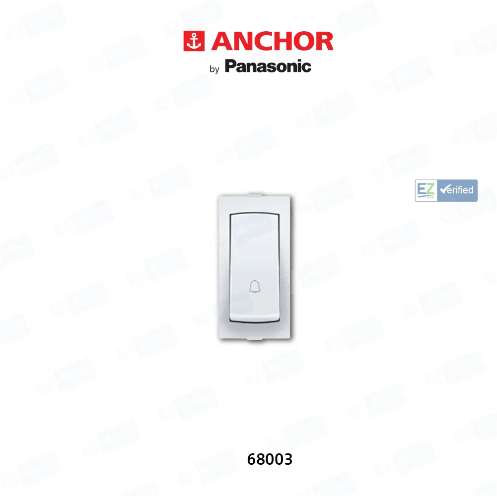 Anchor Ziva 68003 Bell Push Switch 6/10 Amp 1 Module White