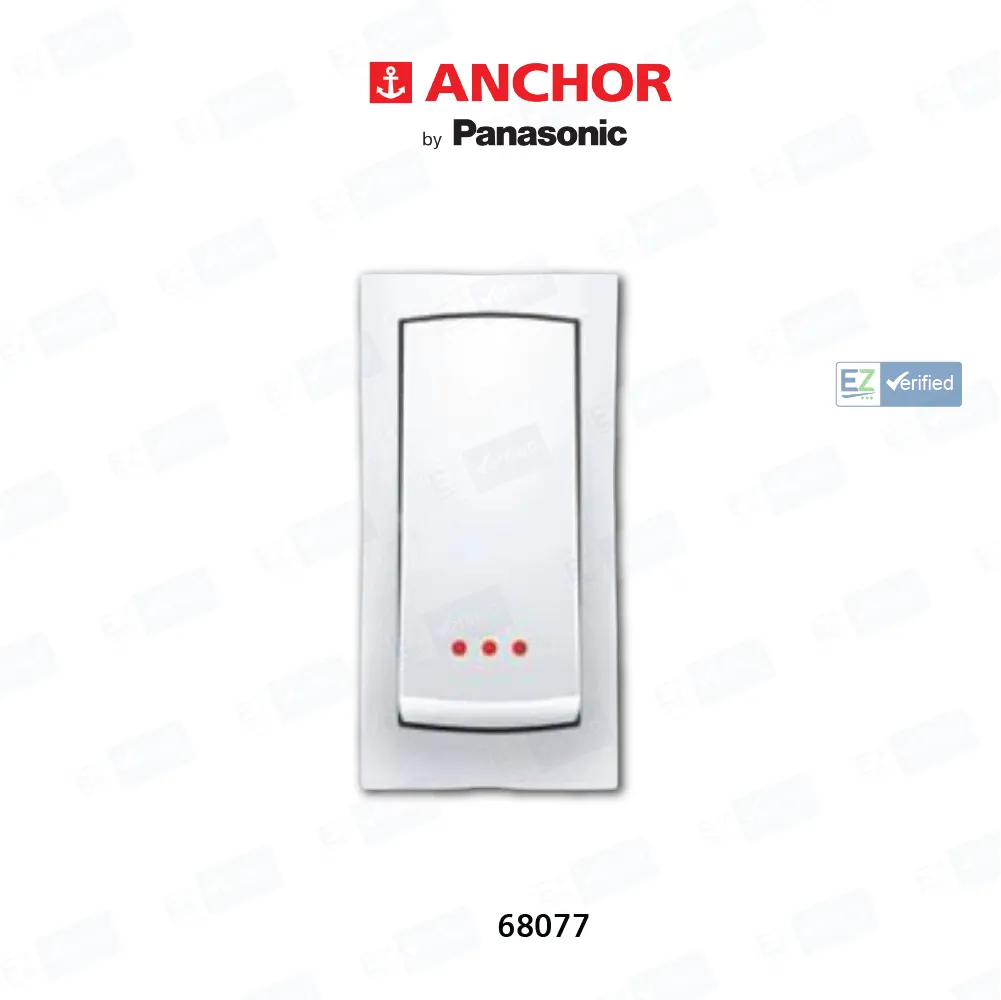 Anchor Ziva 68077 Switch with Indicator 16 Amp 1 Module White
