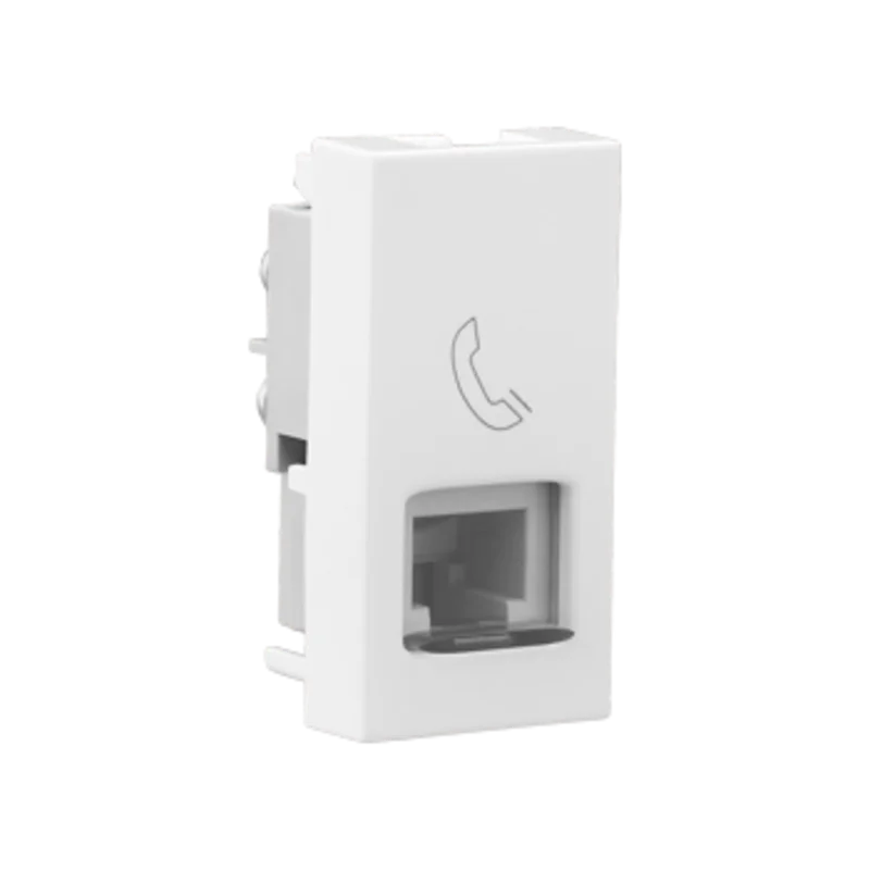 Legrand Allzy White Telephone Socket RJ 11 1 Module Single Jack With Safety Shutter 681130