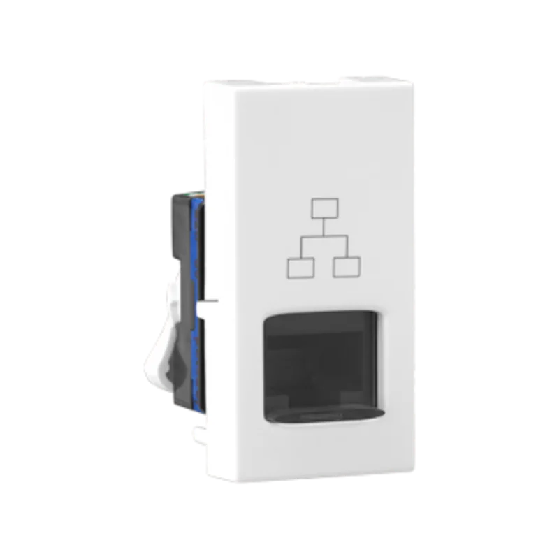 Legrand Allzy White Computer Socket RJ 45 (Cat 6) 1 Module Single Jack With Safety Shutter 681132