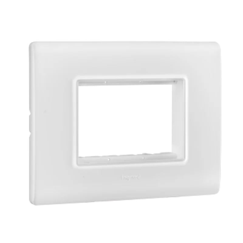 Legrand Allzy White Cover Plate, 3 Module With Frame