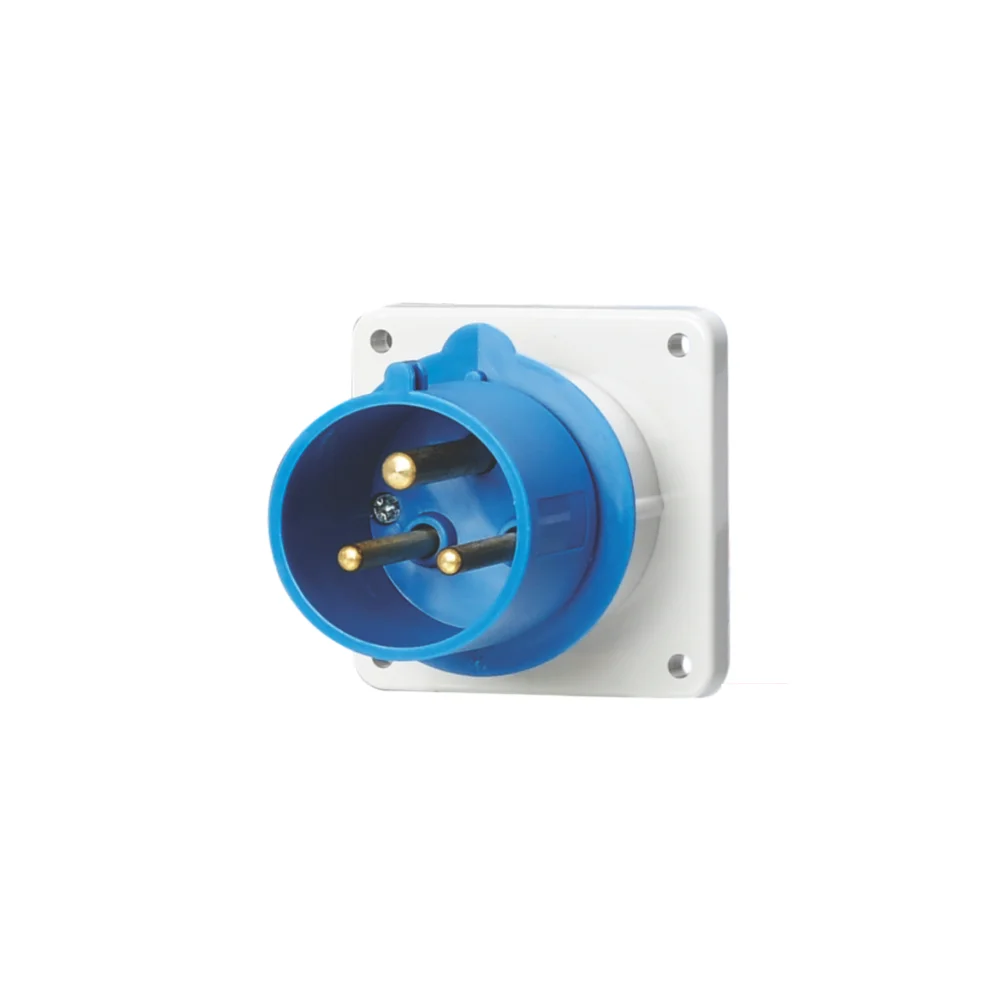 9 Electric Industrial Plug 32 A 2 Pole+E IP 44 230 V 6H Panel Mounted 9E 817