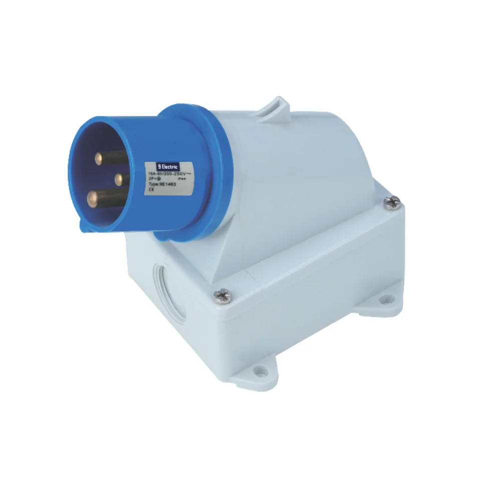9 Electric Industrial Plug 32 A 3 Pole+N+E IP 44 400 V 6H Surface-Wall Mounted 9E 354