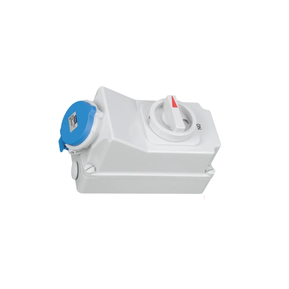 9 Electric Industrial Socket With Mechanical Interlock Switch 32 A 3 Pole+N+E IP 44 9E 5108