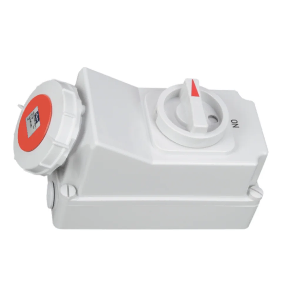 9 Electric Industrial Socket With Mechanical Interlock Switch 32 A 3 Pole+N+E IP 67 9E 5608