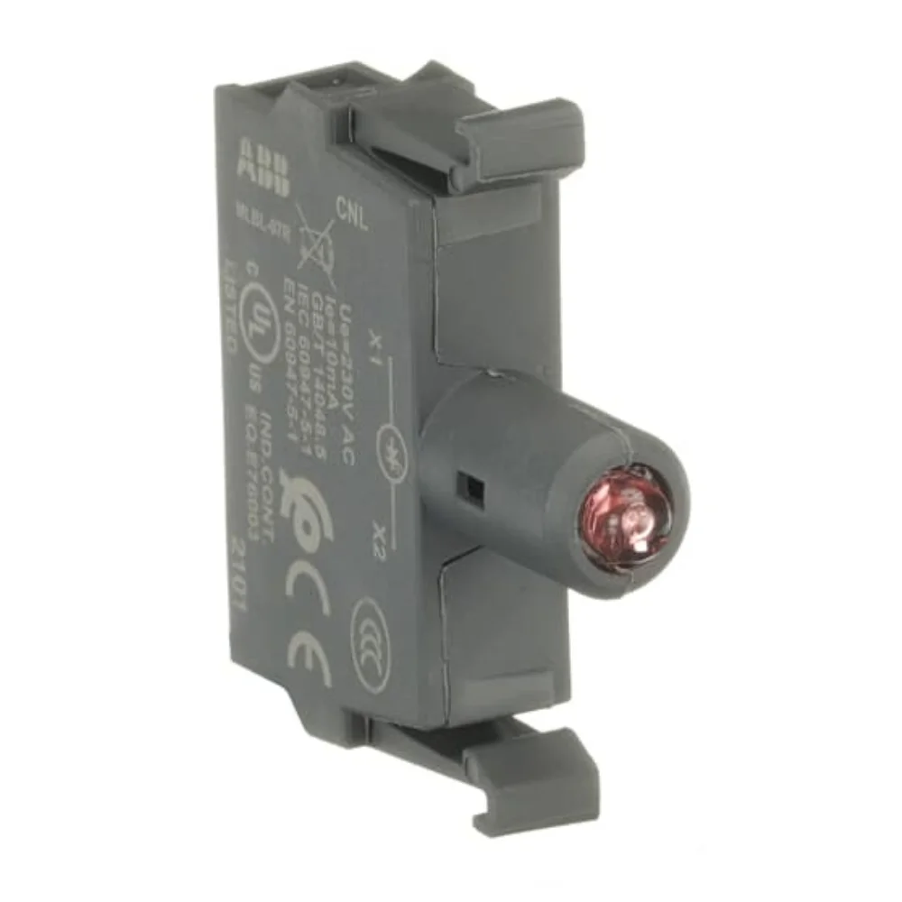 ABB MLBL-07R Lamp Block With LED Rear Mounted 230 VAC Red 1SFA611621R1071