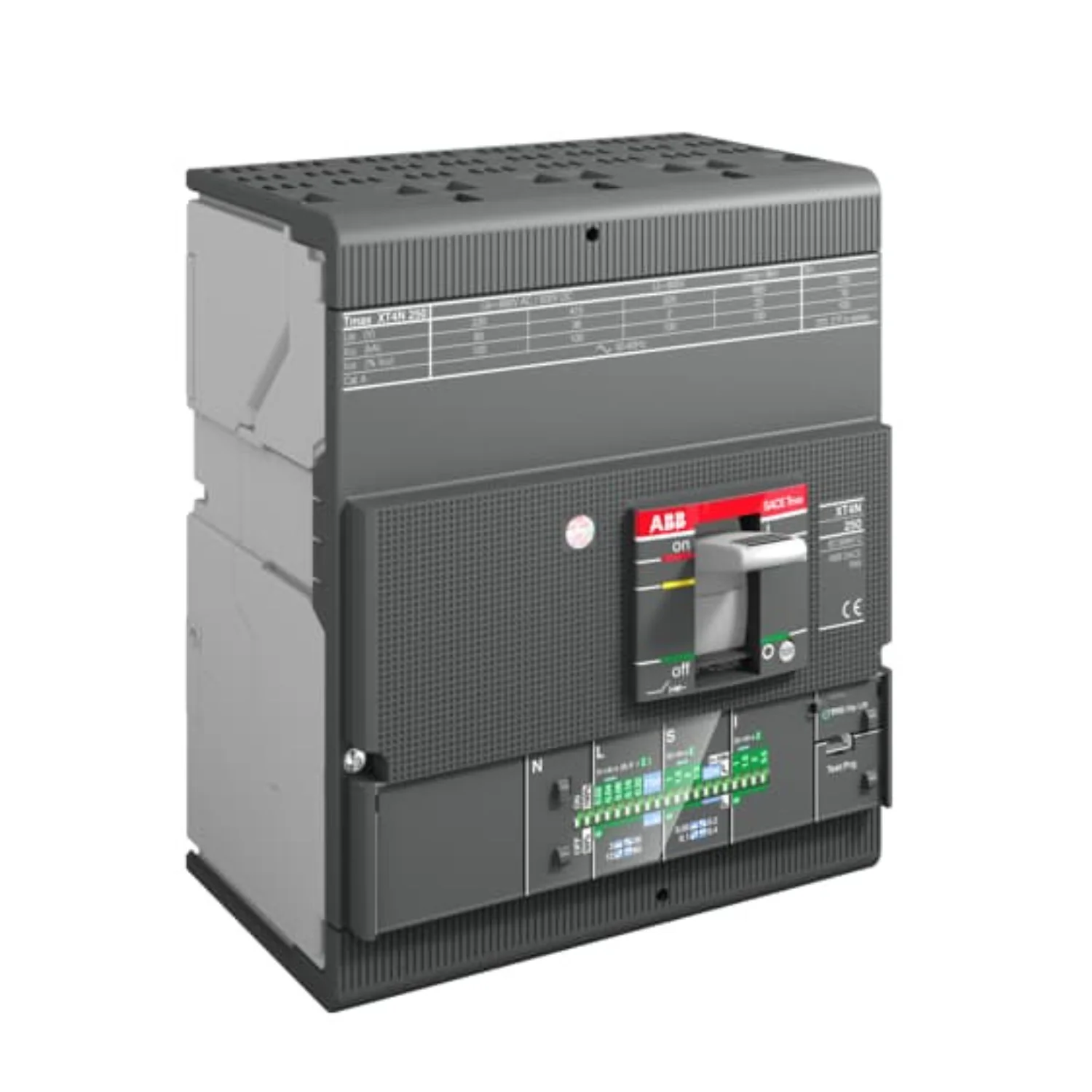 ABB Tmax XT4  250 Amp 4 Pole 70 kA Adjustable O/L & Adjustable S/C Settings Thermal Magnetic Trip Unit TMA MCCB 1SDA068364R1