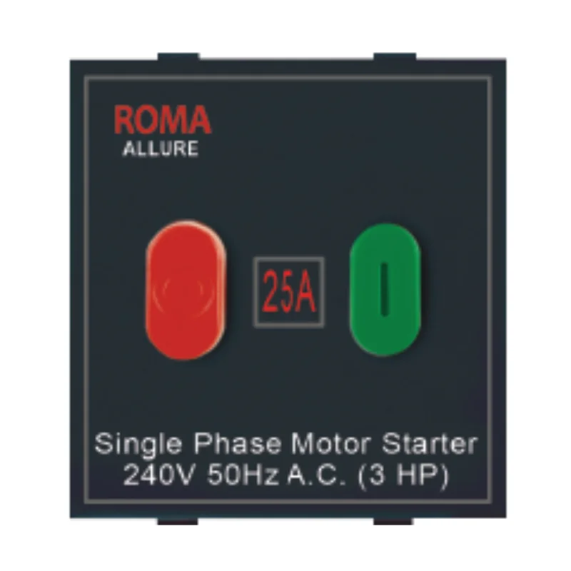 Anchor Roma Classic Motor Starter Switch 240 V AC (1 Phase) Black 2 Module 25A 20405MB
