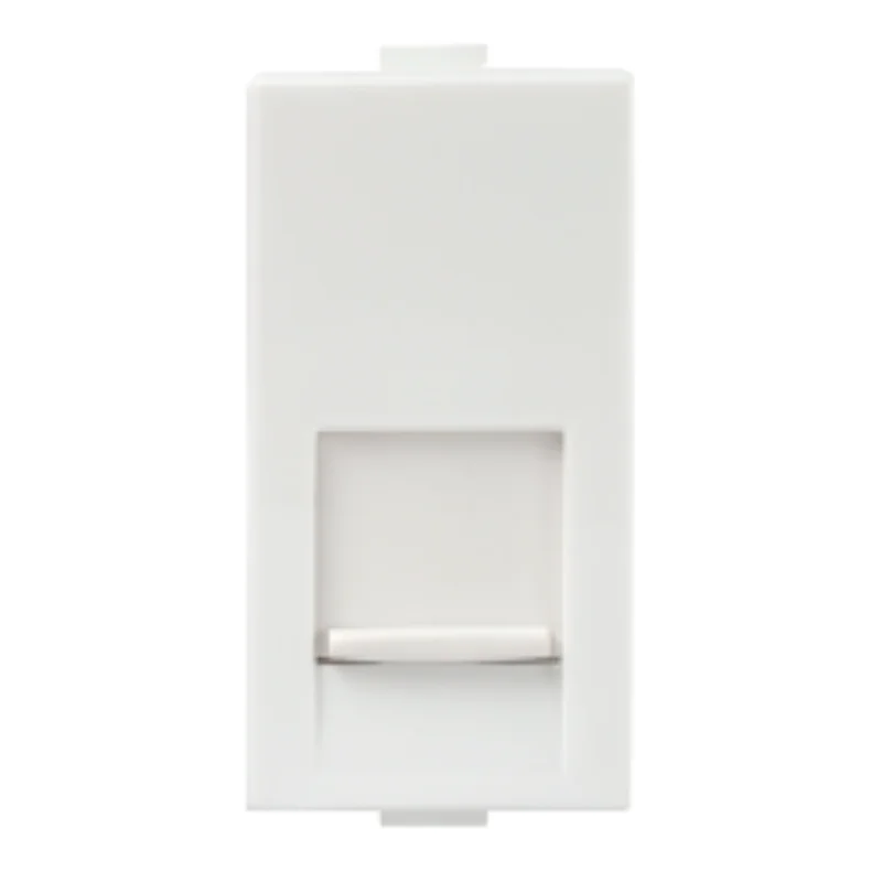 Anchor Roma Plus White Computer Outlet RJ 45 (Cat 6) 1 Module Single Jack With Safety Shutter 289685