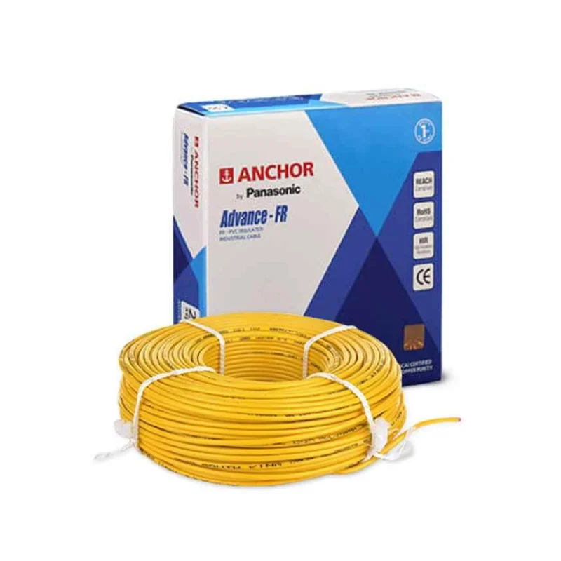 Anchor 1 Sq.mm Single Core Copper Flexible Cable Yellow PVC FR (Flame Retardant) ACFR1SQCUFLY