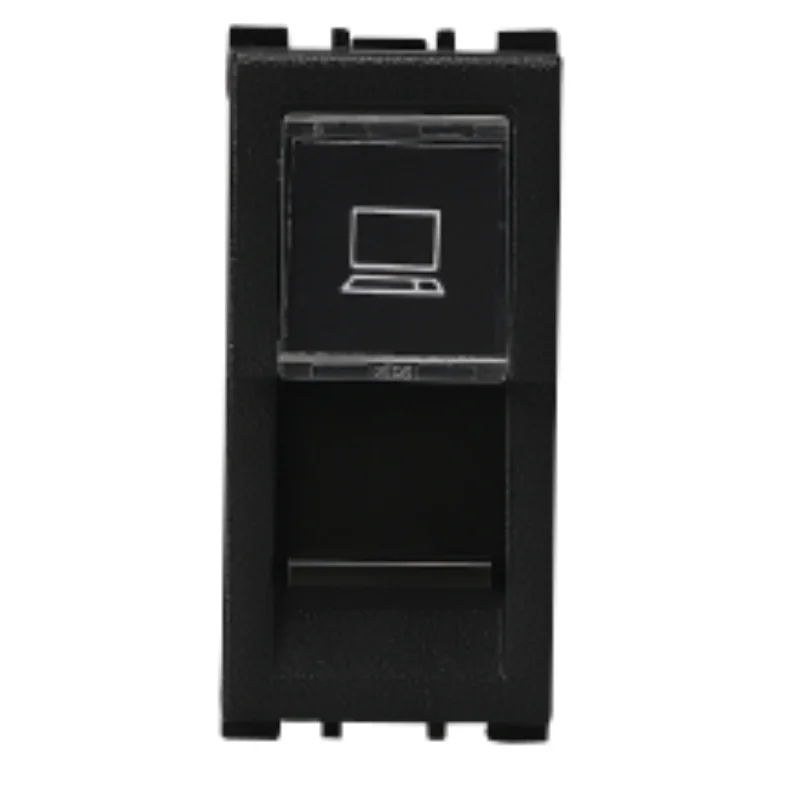 Anchor Vision Black Computer Outlet RJ 45 (Cat 5e) 1 Module Single Jack WIM2488B