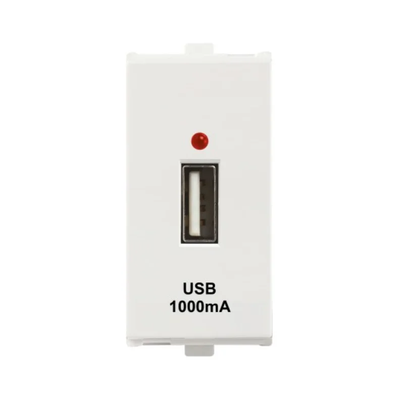Anchor Woods White USB Charger Socket 1 A 1 Module 60148