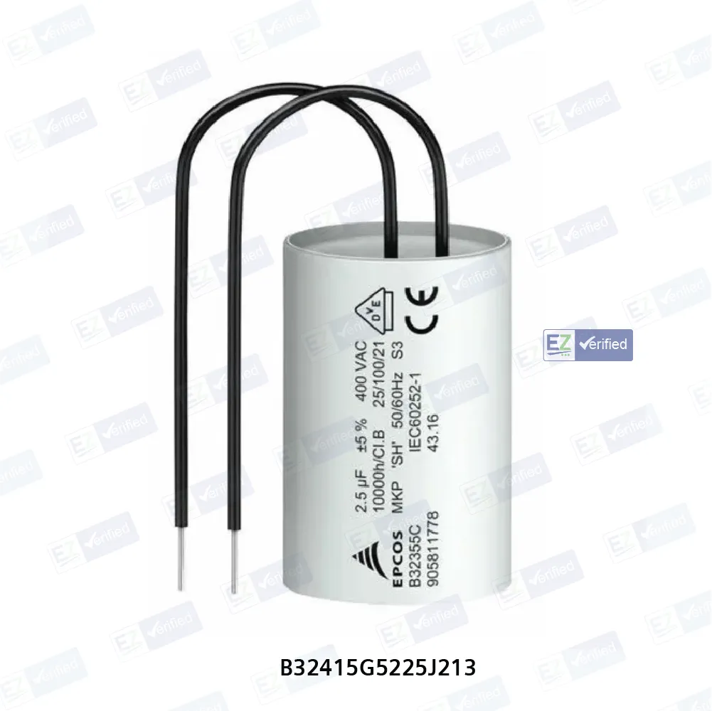 TDK EPCOS MFD Capacitor 2.25 MFD, 440 V AC (PL 25X45) With Wire Terminal For Fan