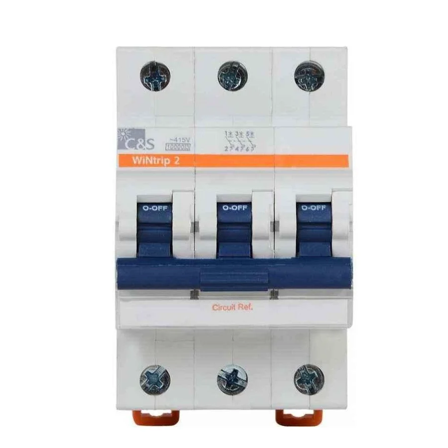 C&S Electric WiNtrip2 MCB 63 A 3 Pole 10 kA D-Curve MCB CSMBS3D63