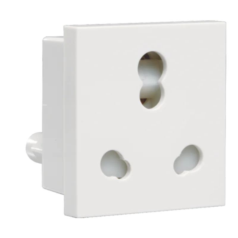 Crabtree Athena Chalk White 3 Pin Socket 6/16 A 2 Module With Safety Shutter ACAKCXW163