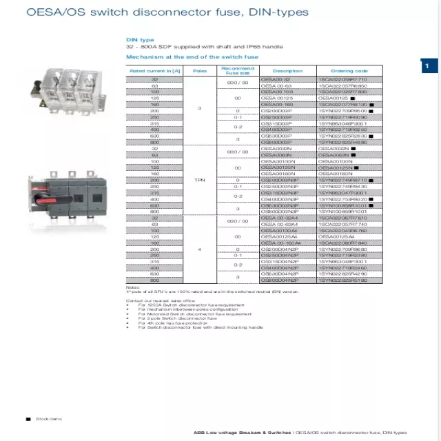 Download ABB Switch Disconnector Fuse Catalogue PDF