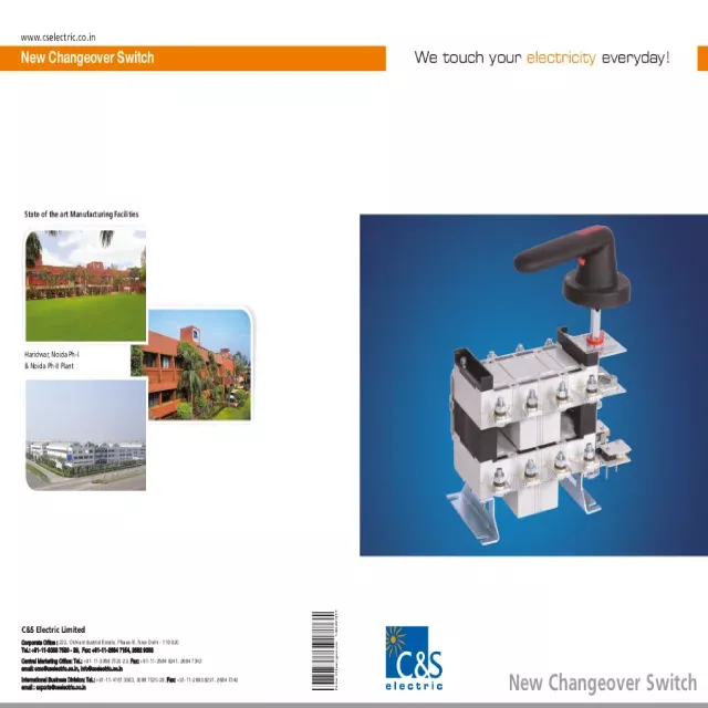 CS Electric Products Price List & Technical Data Sheet Catalogue