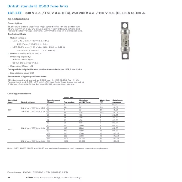 Eaton Electrical Products Price List & Technical Data Sheet Catalogue