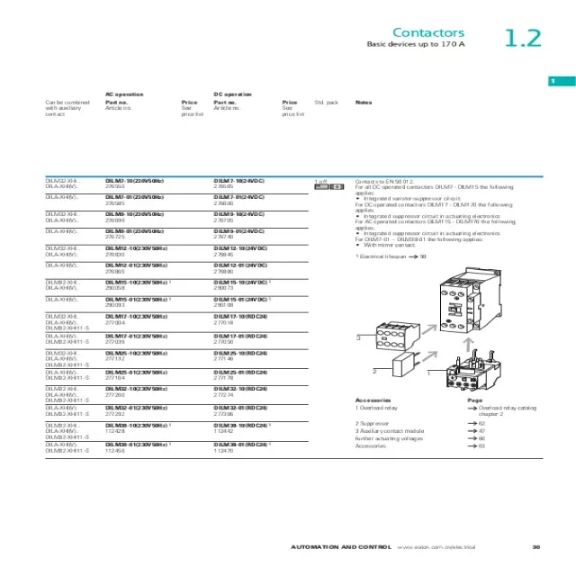 Download Eaton Power Contactor Catalogue PDF